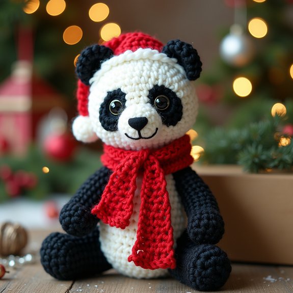 cute panda holiday ornament