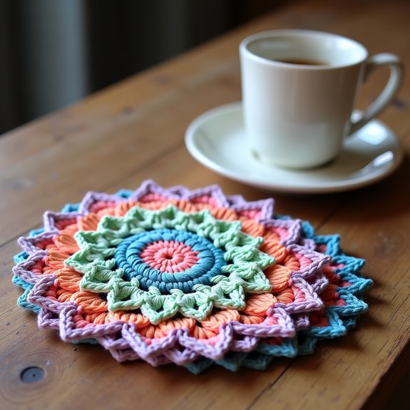 decorative mandala coaster set