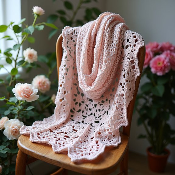 delicate handmade lace scarf
