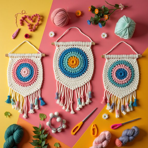 diy crochet wall decor
