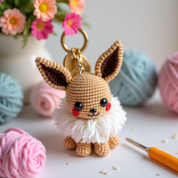 eevee themed keychain accessory