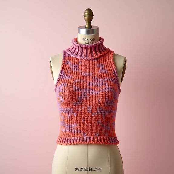 elegant high neck sleeveless top