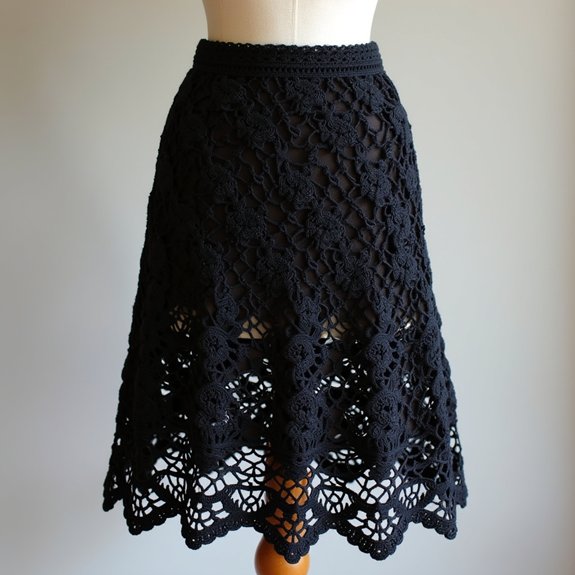 elegant lace detail skirt