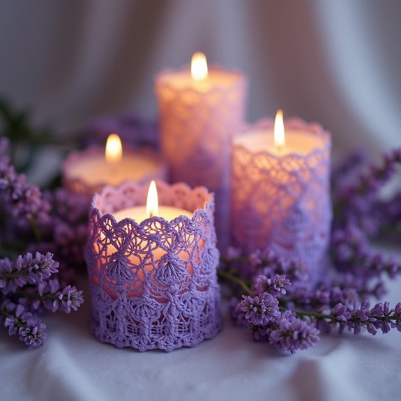 elegant lavender candle holders