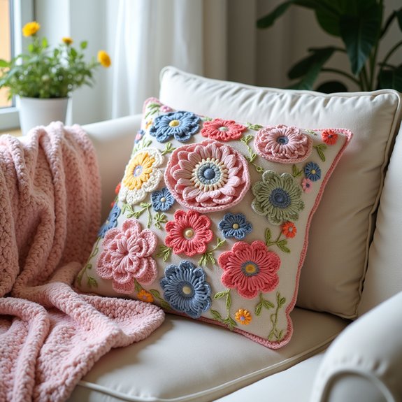 floral decorative cushion cover