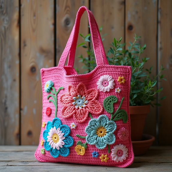 floral patterned shopping bag