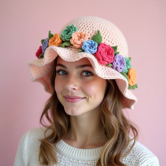 floral ruffle women s hat
