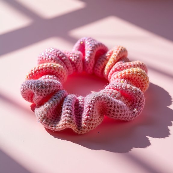 glittery yarn hair accessory