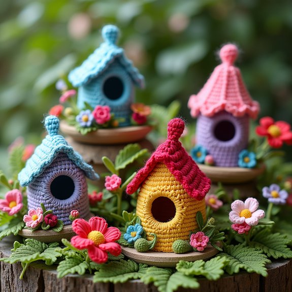 handcrafted crochet birdhouses designs