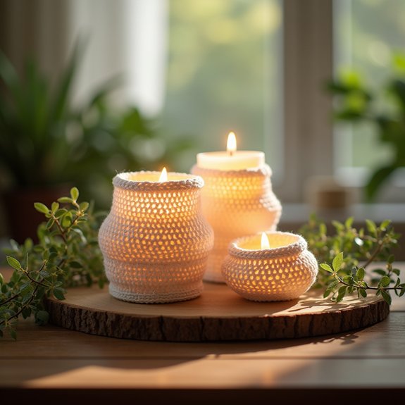 handmade cozy candle decor