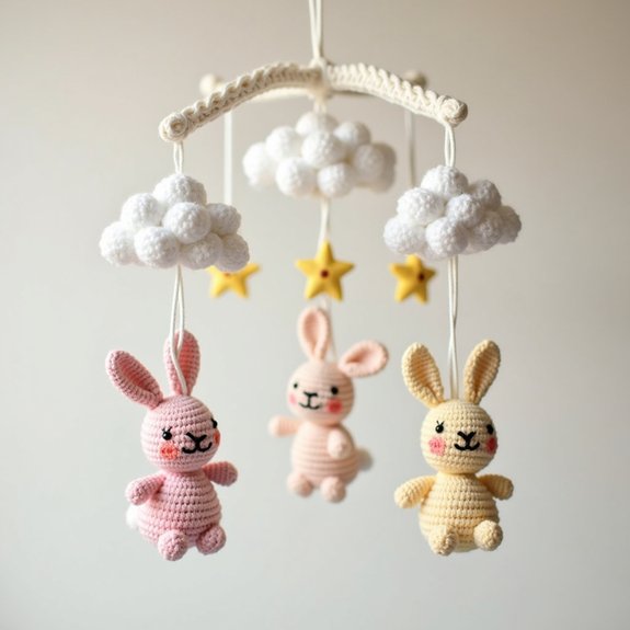 handmade crochet baby mobile