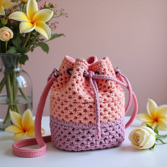 handmade crochet bucket bag