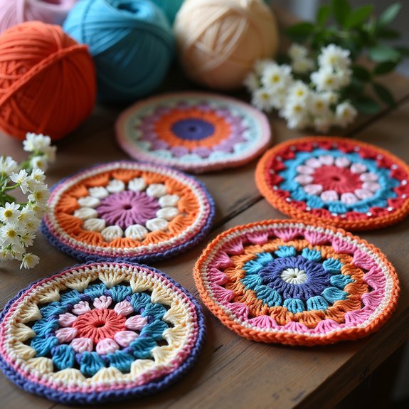 handmade crochet drink coasters