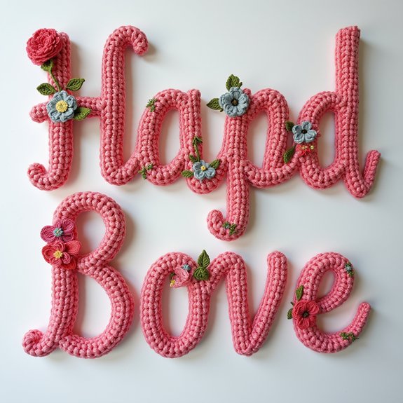 handmade crochet letter decor