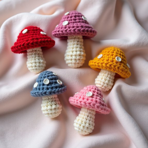 handmade crochet mushroom accessories