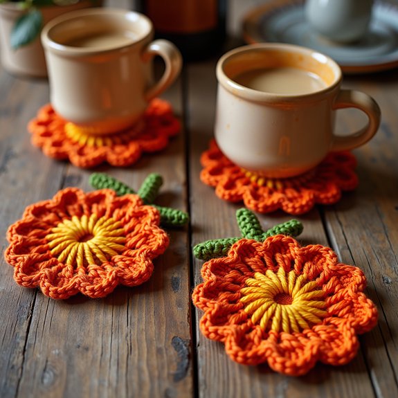 handmade fall themed coasters