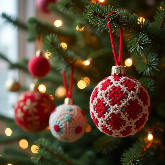 holiday themed crochet decorations