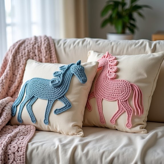 horse themed decorative pillow covers