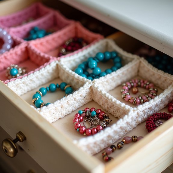 jewelry storage crochet organizer