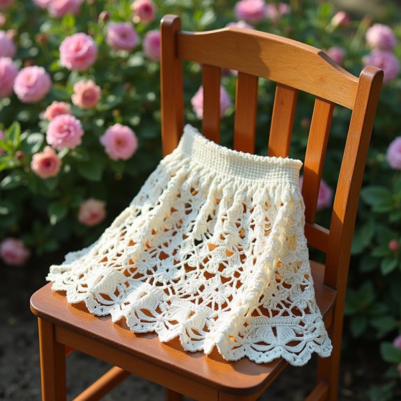 lace crochet mini skirt