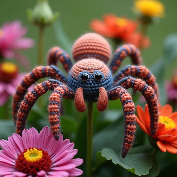 large handmade crochet arachnid
