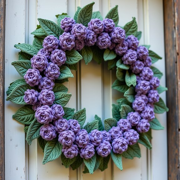 lavender crochet wreath design