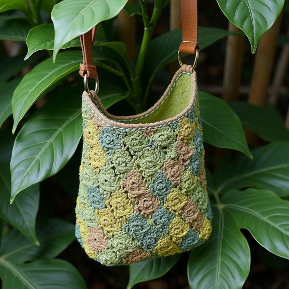 leaf pattern sling bag