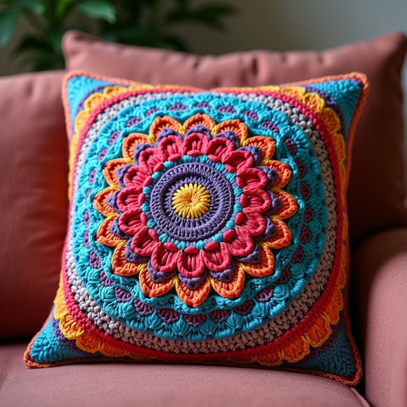 mandala design decorative pillow