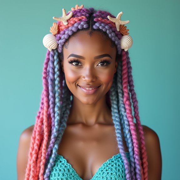 mermaid themed crochet hairstyles