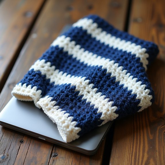 nautical striped laptop cover