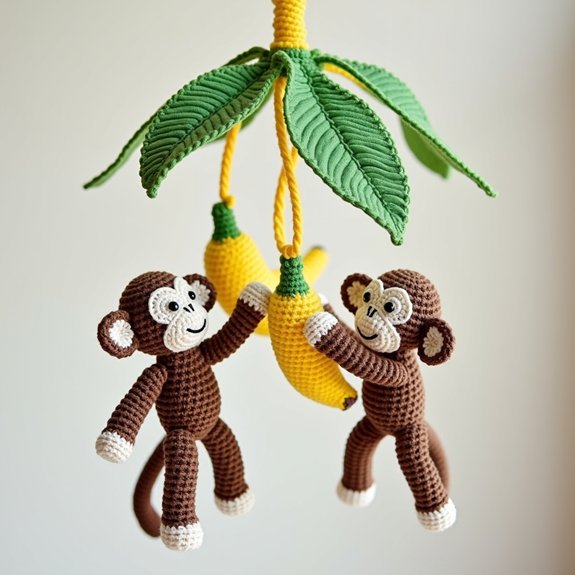 playful monkey baby mobile
