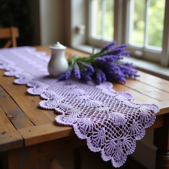 purple floral dining accent