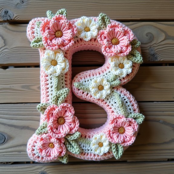 retro crochet alphabet decor