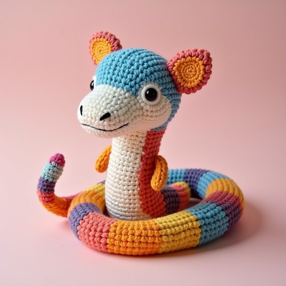 retro crochet snake toy