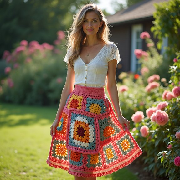 retro crochet square design