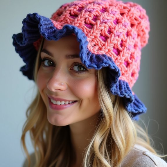reversible stylish ruffle hat