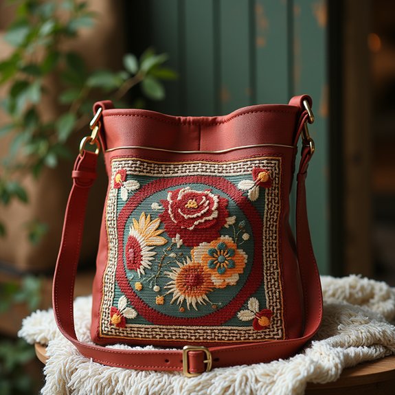 rustic fabric shoulder bag