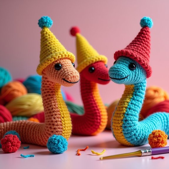 snakes wearing cute hats