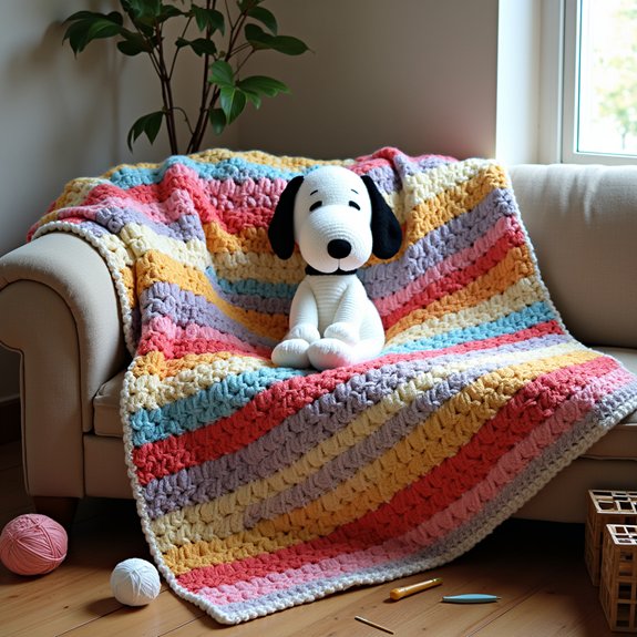 snoopy themed blanket design