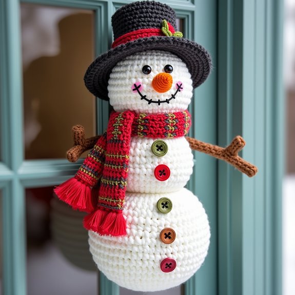 snowman themed door decoration