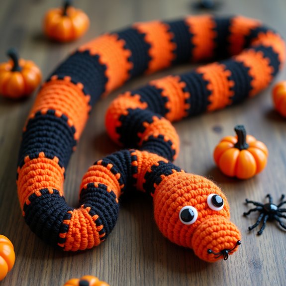 spooky crochet snake design