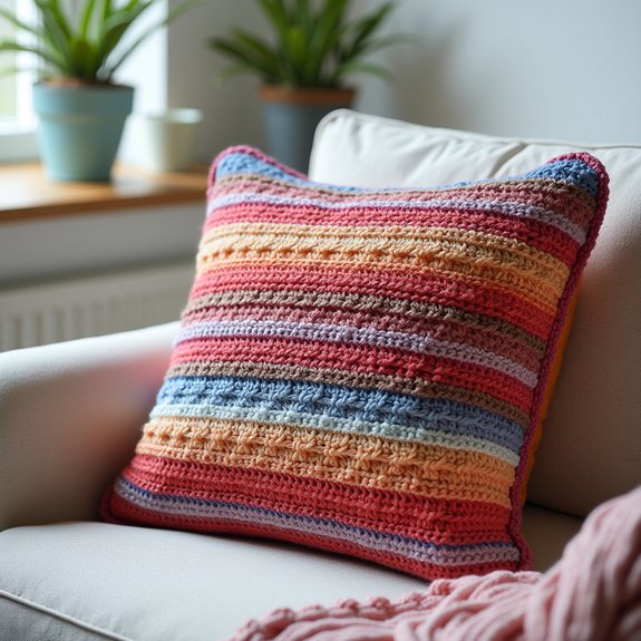 striped textured pillow cover