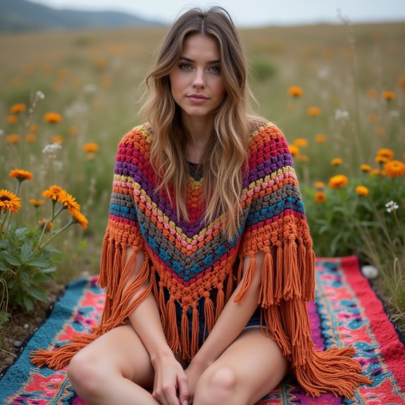 stylish bohemian poncho design