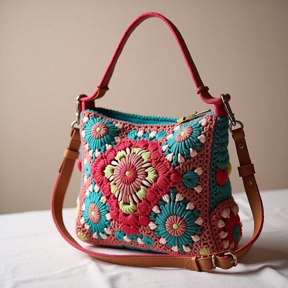 stylish crochet crossbody bag