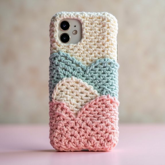 stylish crochet phone case