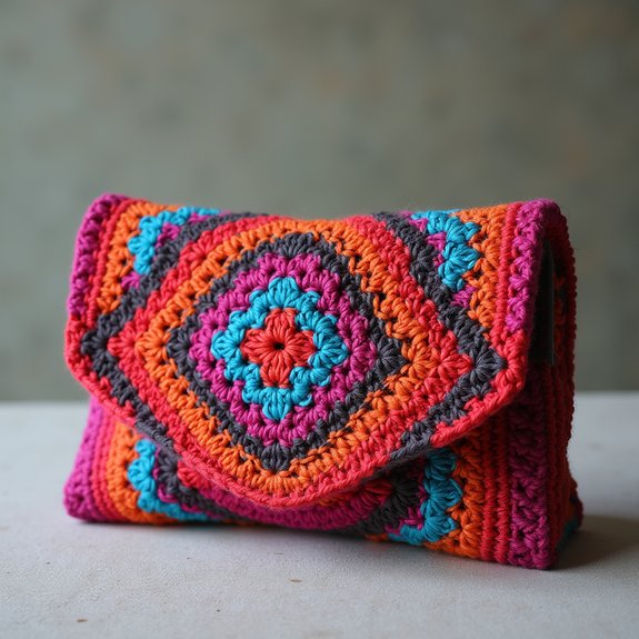 stylish geometric design clutch