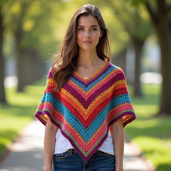 stylish geometric design poncho