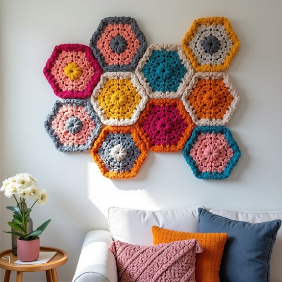 stylish hexagon wall decor