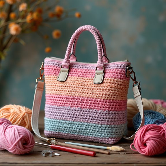 stylish shell stitch bag