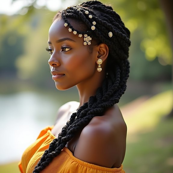 stylish side swept locs